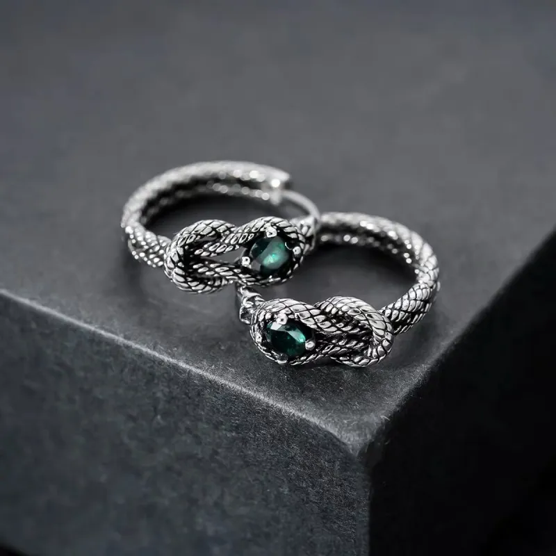 ZWU Copper Instagram Style Niche Punk Hip Hop Hoop Earrings Unisex-8