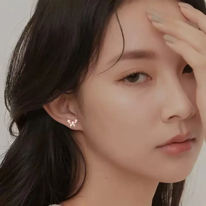 ZWU 999 Fine Silver Stud Earrings Women's-2