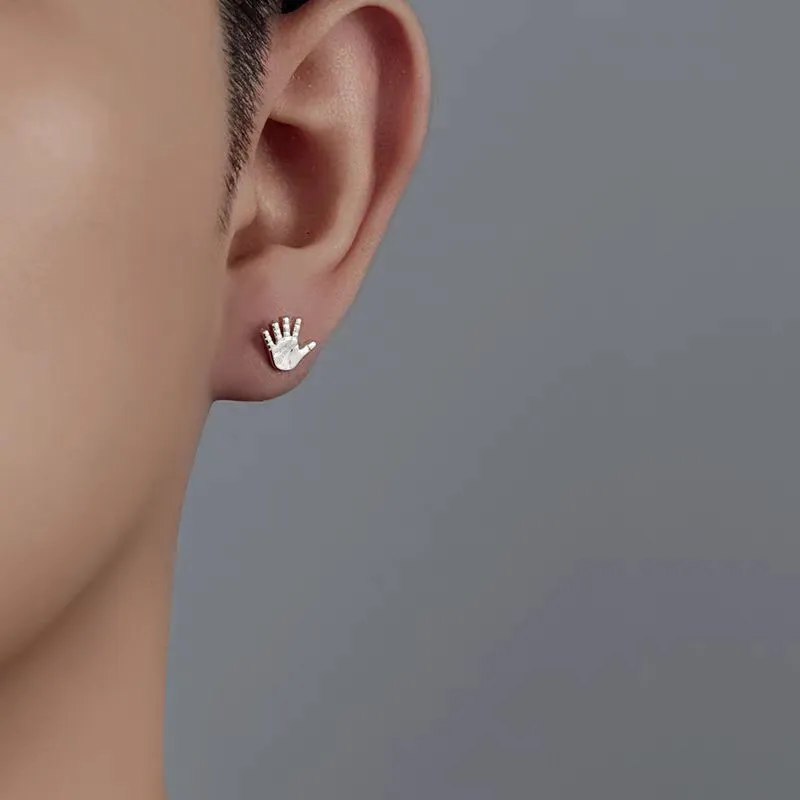 ZWU 925 Silver Needles Stud Earrings Unisex-1