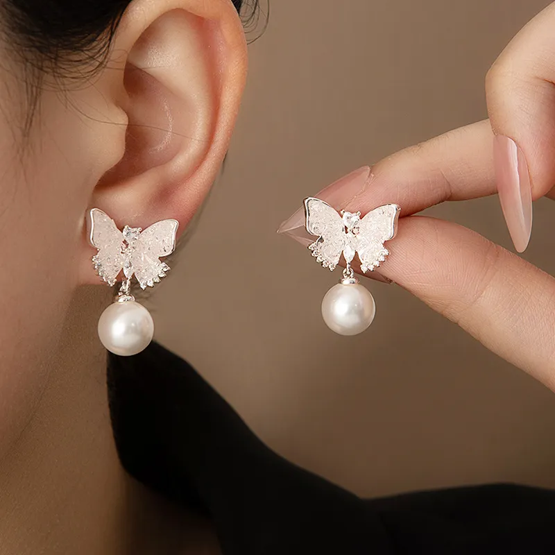 ZWU 925 Sterling Silver Needle Earrings Women's-3
