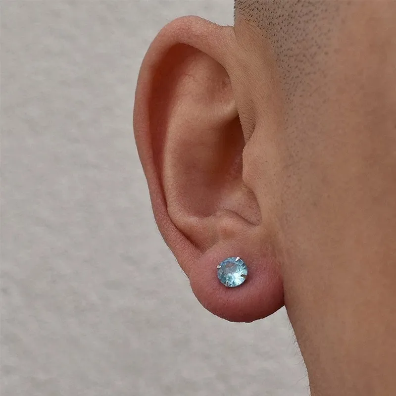 ZWU 925 Sterling Silver Stud Earrings Unisex-3