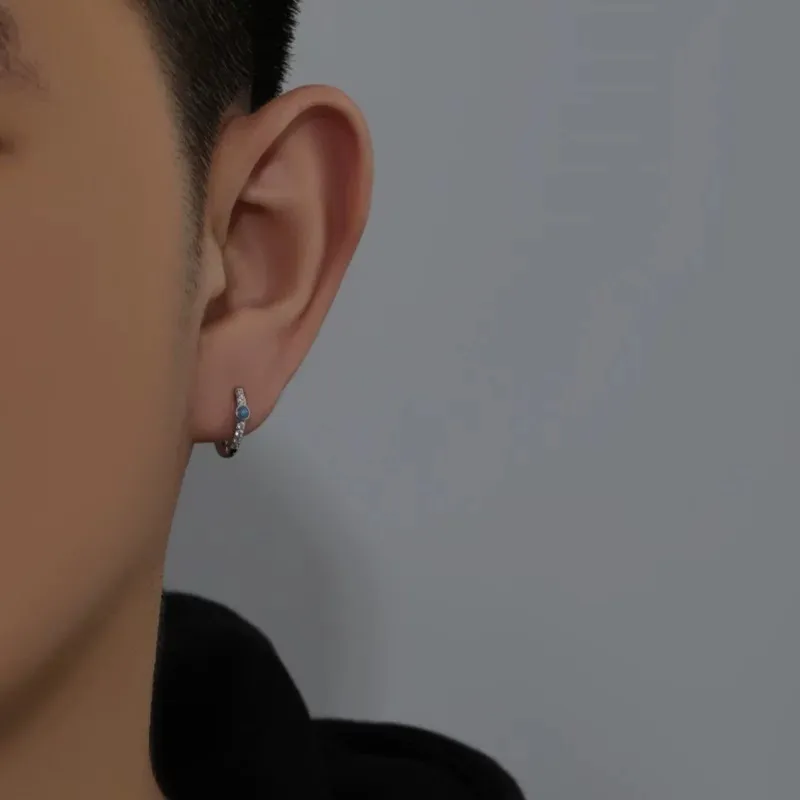 ZWU S925 Sterling Silver Needle Versatile Minimalist Style Earrings Accessories Hoop Earrings Unisex-1