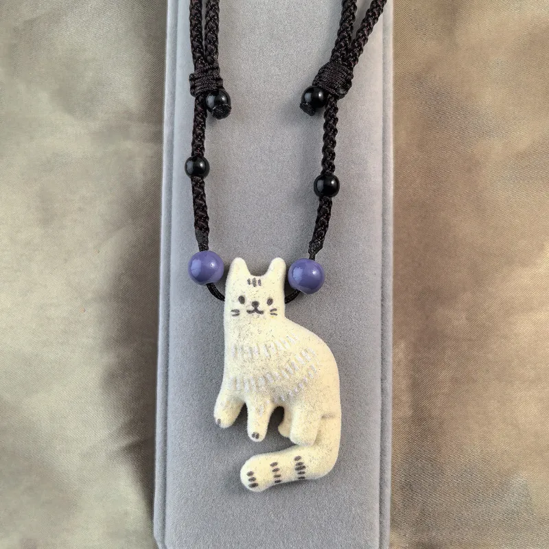 ZWU Blended Material Braided String Necklaces Unisex-5