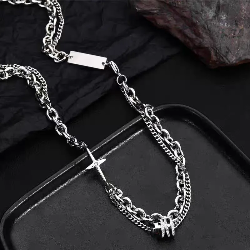 ZWU Titanium Steel Necklaces Unisex-1