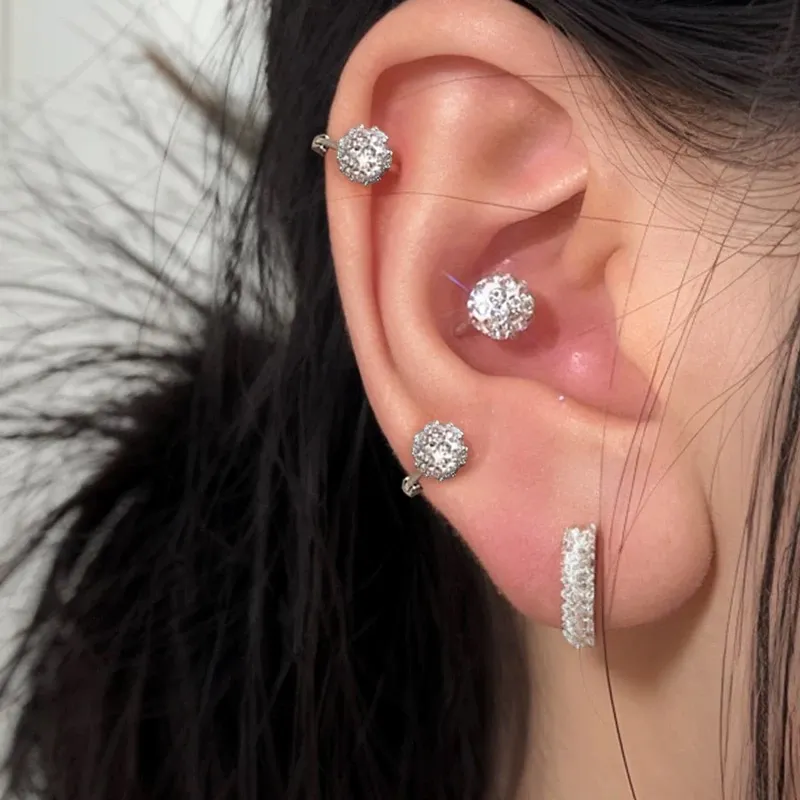 ZWU 925 Silver Needles Earrings Women's-3