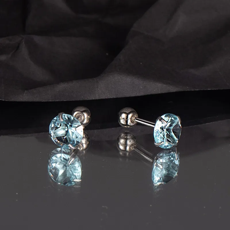 ZWU 925 Sterling Silver Stud Earrings Unisex-1