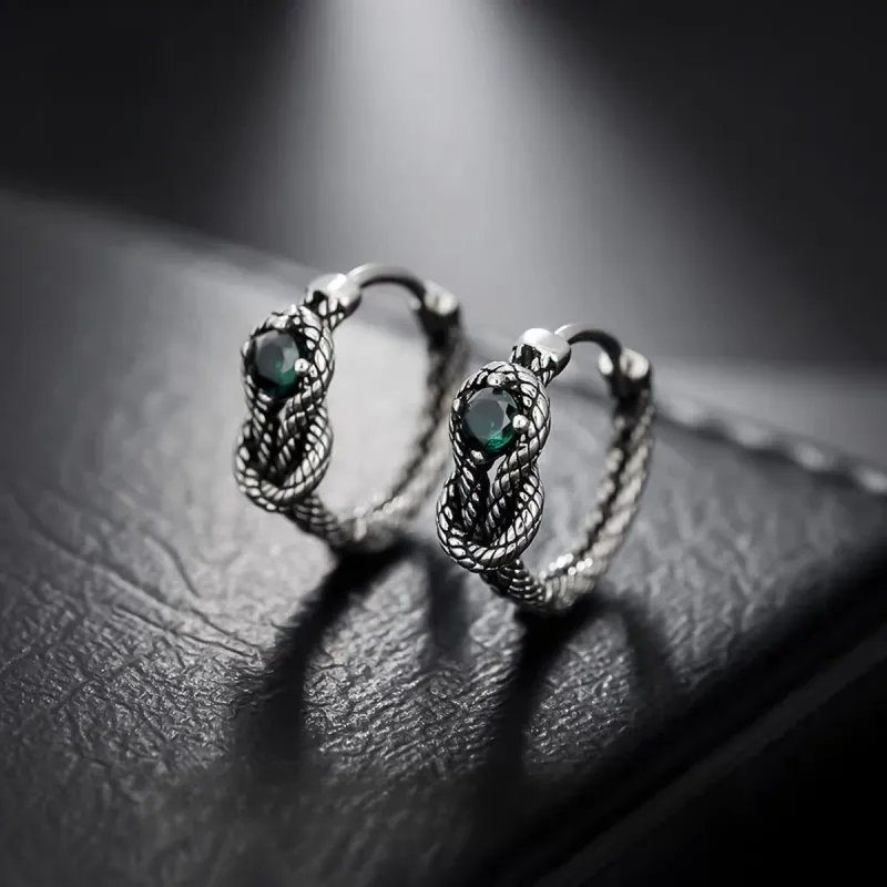 ZWU Copper Instagram Style Niche Punk Hip Hop Hoop Earrings Unisex-4