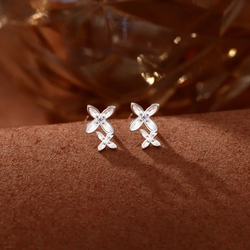 ZWU S999 Fine Silver Stud Earrings Unisex-2