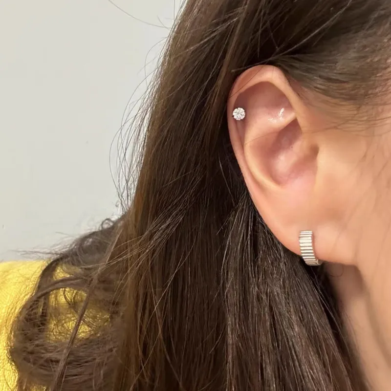 ZWU 925 Sterling Silver Earrings Unisex-6