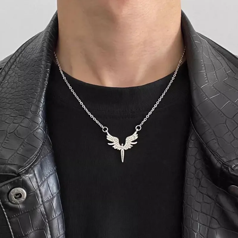 ZWU Titanium Steel Rippled And Shimmering Luxury Necklace Accessories Necklace Unisex-4