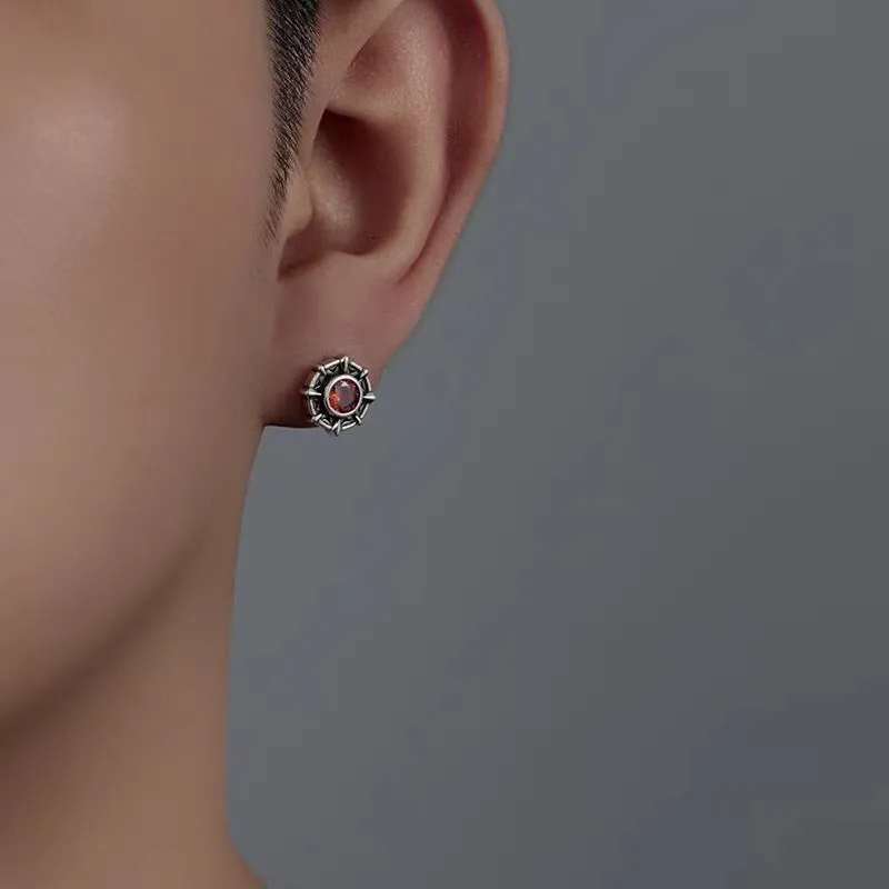 ZWU 925 Silver Needles Stud Earrings Unisex-1