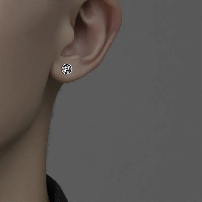 ZWU 925 Sterling Silver Needle Stud Earrings Unisex-1