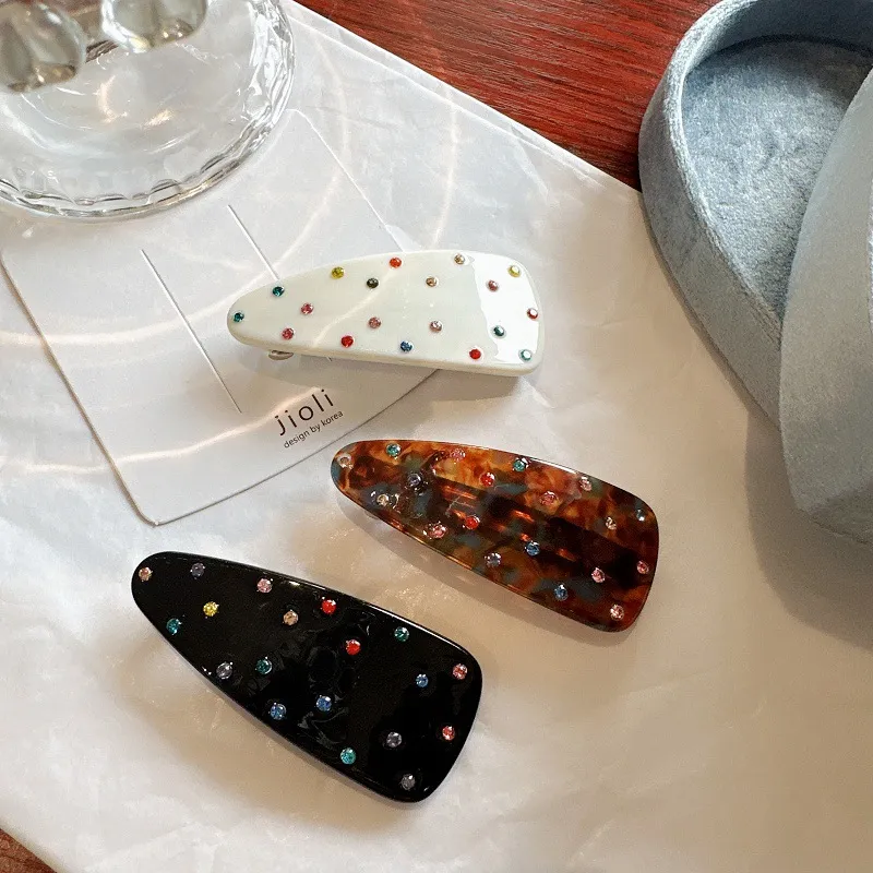 ZWU Acetate Rhinestone Hair Clips Women's-2