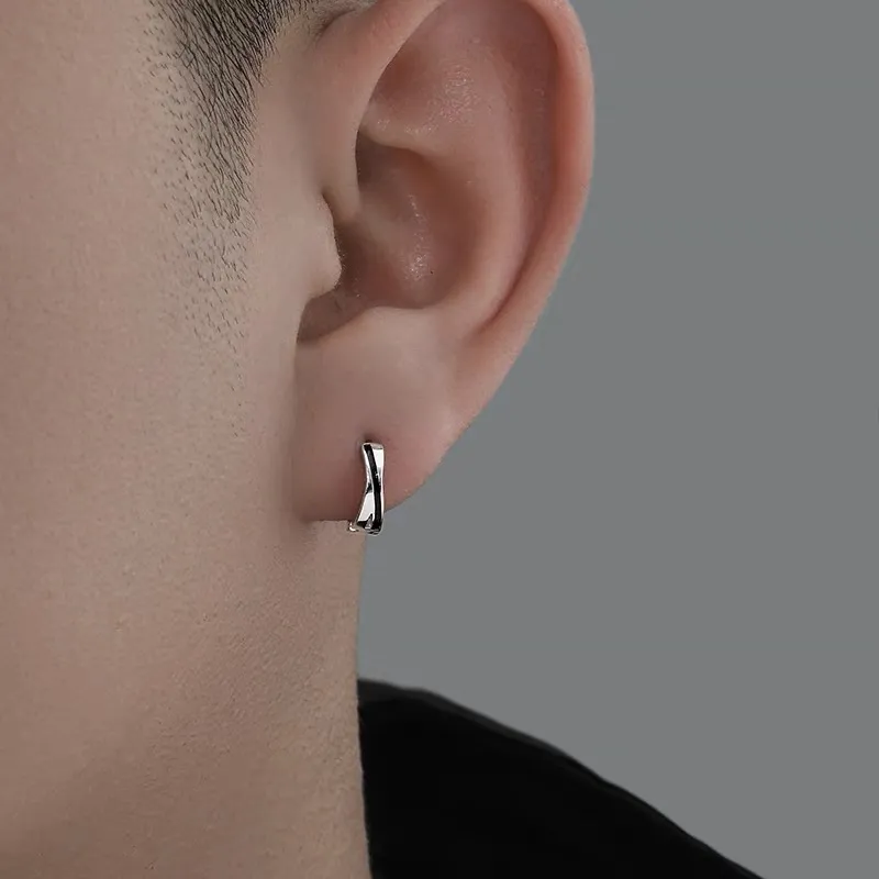 ZWU 925 Sterling Silver Stud Earrings Unisex-1