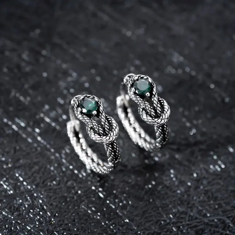 ZWU Copper Instagram Style Niche Punk Hip Hop Hoop Earrings Unisex-6