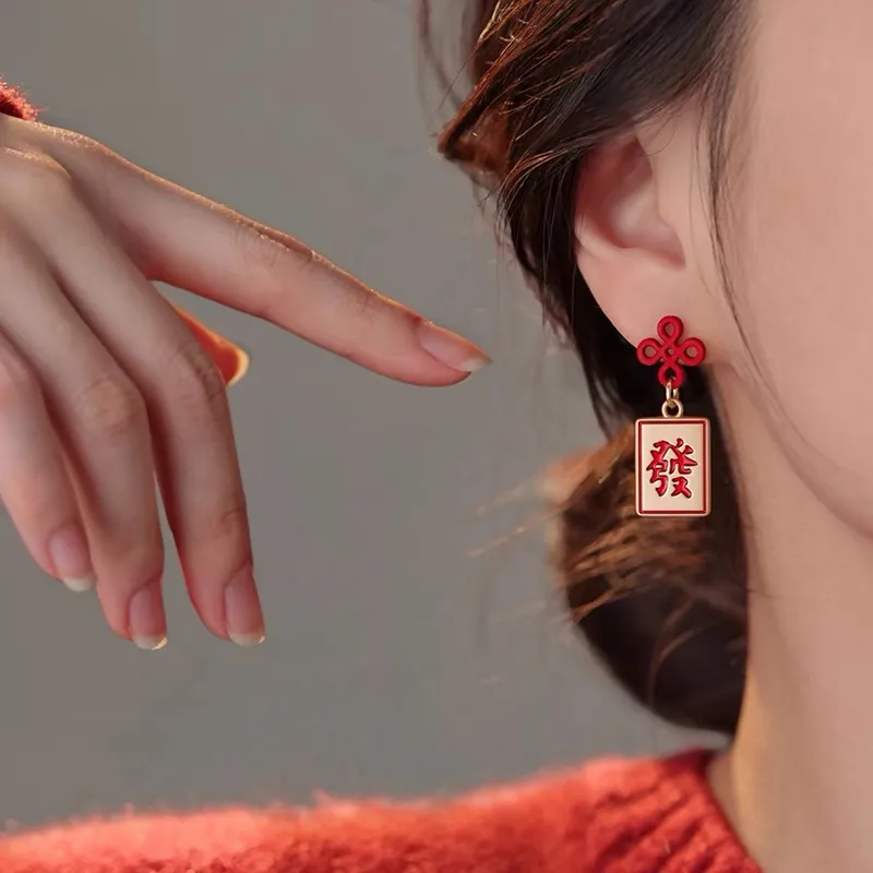 ZWU Silver Stud Earrings Women's-3