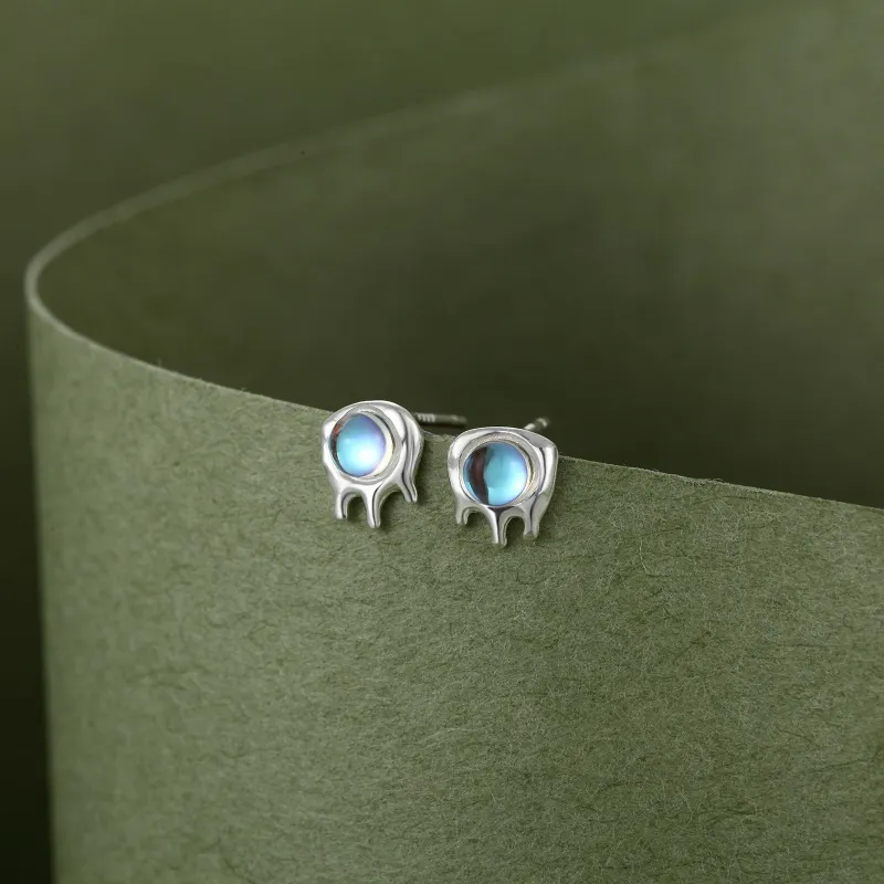 ZWU Sterling Silver High Cold Ear Studs For Pierced Ears Accessories Unisex-2