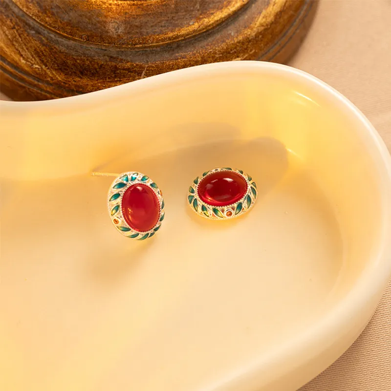 ZWU 925 Sterling Silver New Chinese Style Hoop Earrings Women's-2