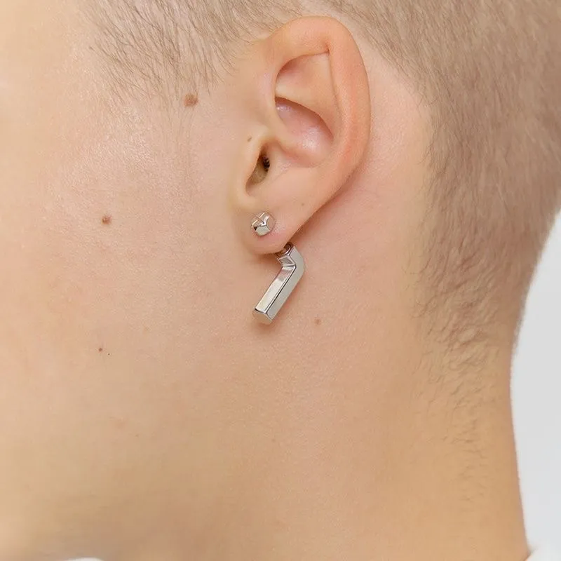 ZWU 925 Silver Needles Earrings Men's-1