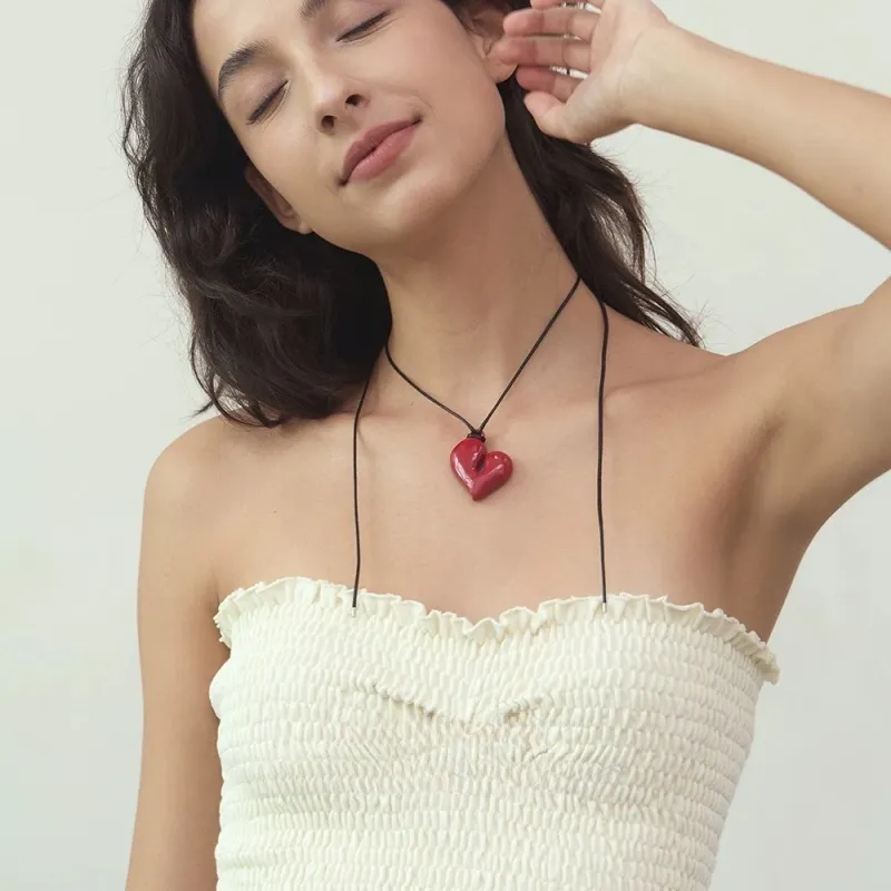 ZWU Leather Cord Necklaces Women's-3