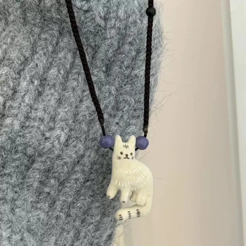 ZWU Blended Material Braided String Necklaces Unisex-7