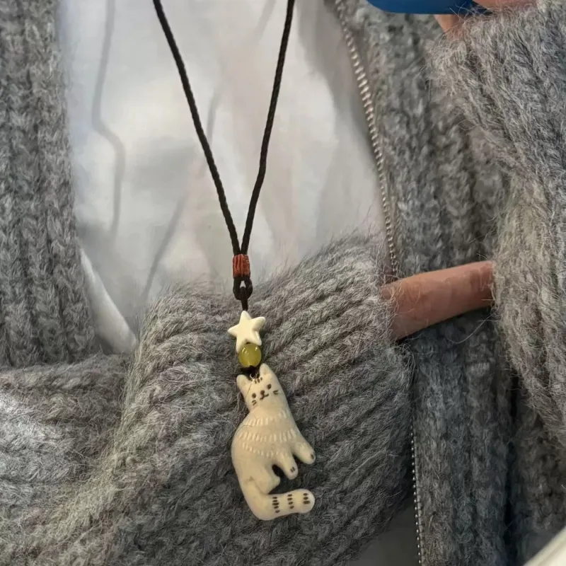 ZWU Blended Material Braided String Necklaces Unisex-2