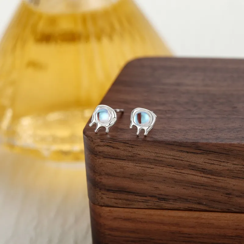 ZWU Sterling Silver High Cold Ear Studs For Pierced Ears Accessories Unisex-1