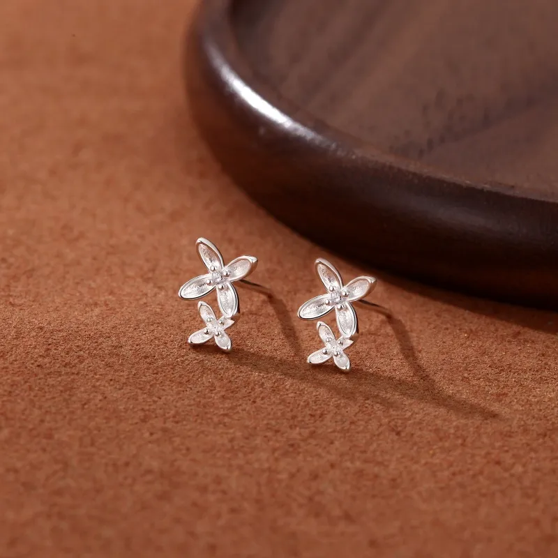 ZWU S999 Fine Silver Stud Earrings Unisex-1