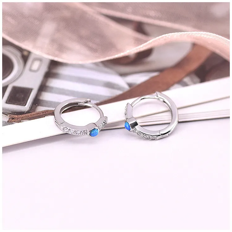 ZWU S925 Sterling Silver Needle Versatile Minimalist Style Earrings Accessories Hoop Earrings Unisex-7