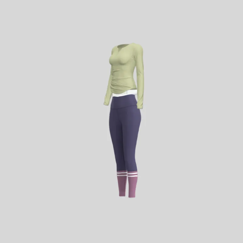 SINGLELADY Yoga Sets Polyester Indoor Yoga Pilates Running Fitness Purple Green Black-1