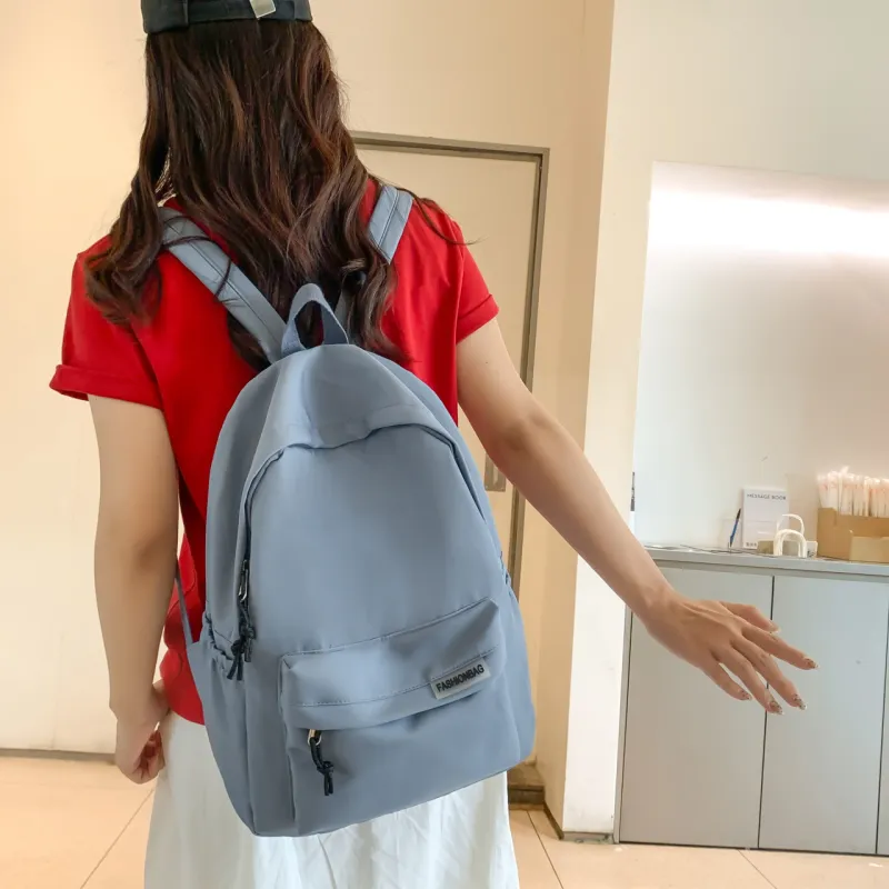 Villelon Nylon Backpack Unisex Black/White/Blue/Pink-13