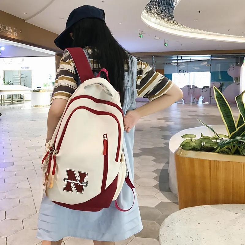 Villelon Nylon Backpack Unisex Red/Blue/Black/Red Blue Multicolor-6