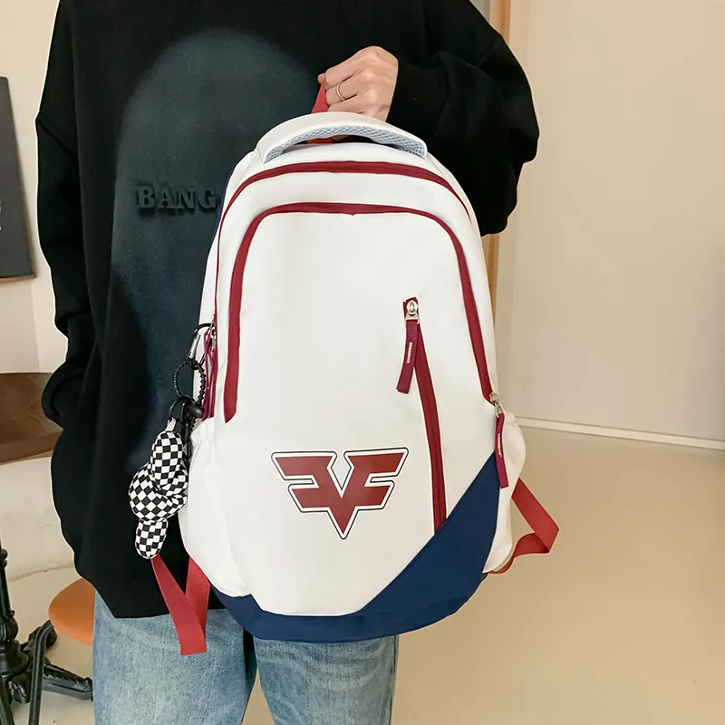 Villelon Nylon Backpack Unisex Red/Blue/Black/Red Blue Multicolor-31