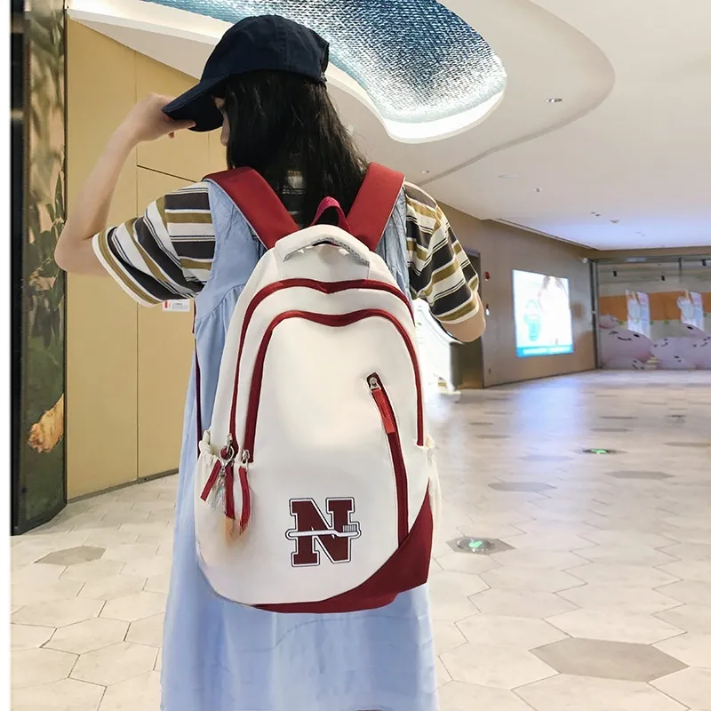 Villelon Nylon Backpack Unisex Red/Blue/Black/Red Blue Multicolor-7