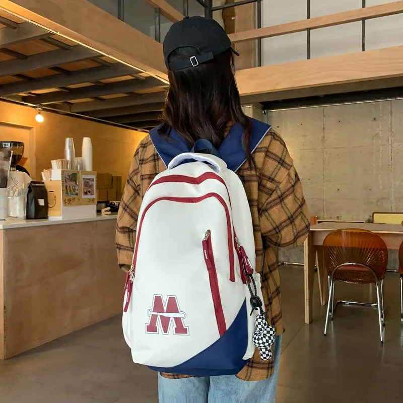Villelon Nylon Backpack Unisex Red/Blue/Black/Red Blue Multicolor-16