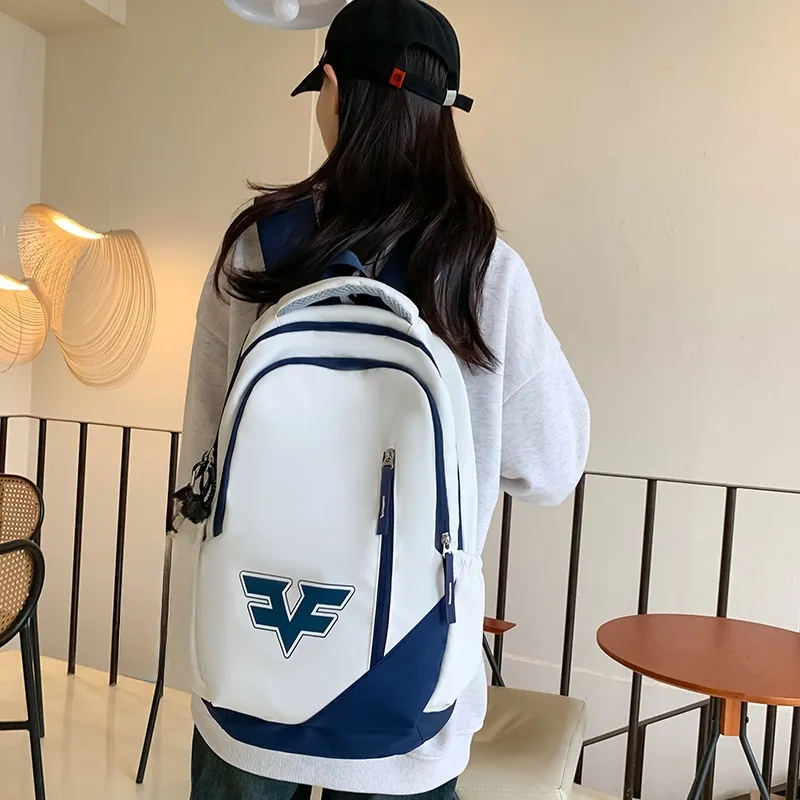 Villelon Nylon Backpack Unisex Red/Blue/Black/Red Blue Multicolor-44
