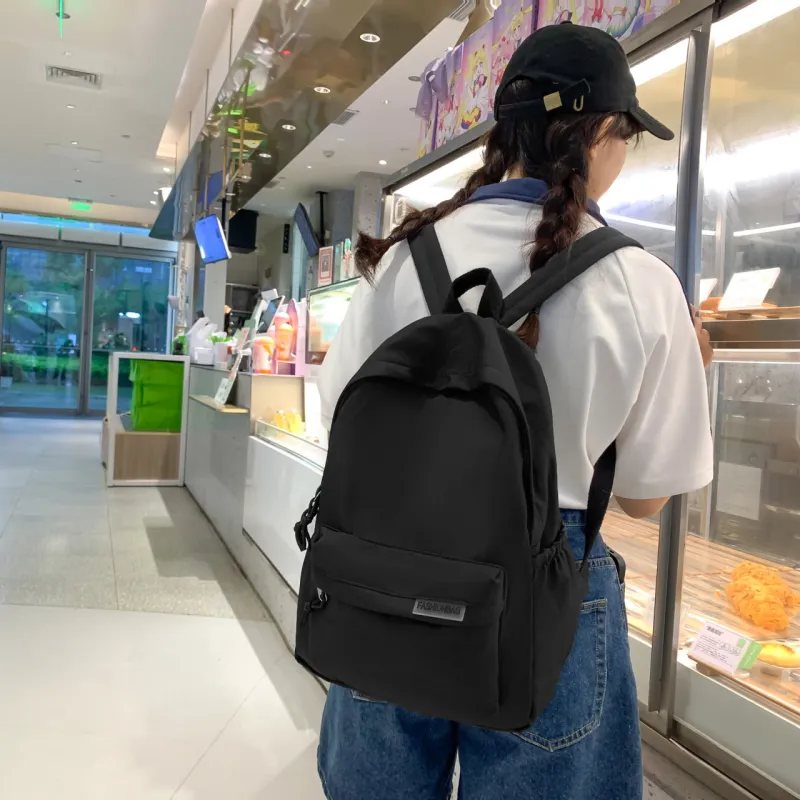 Villelon Nylon Backpack Unisex Black/White/Blue/Pink-3