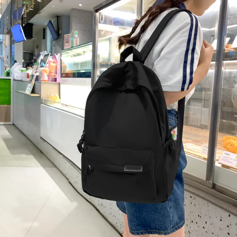 Villelon Nylon Backpack Unisex Black/White/Blue/Pink-4