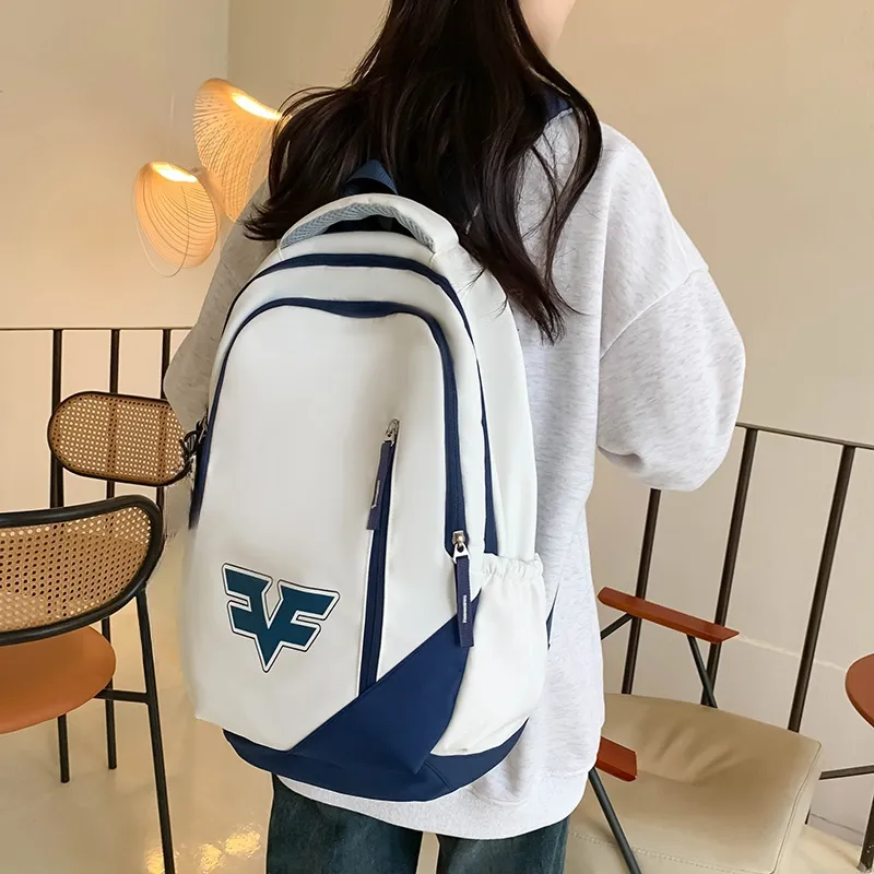 Villelon Nylon Backpack Unisex Red/Blue/Black/Red Blue Multicolor-45