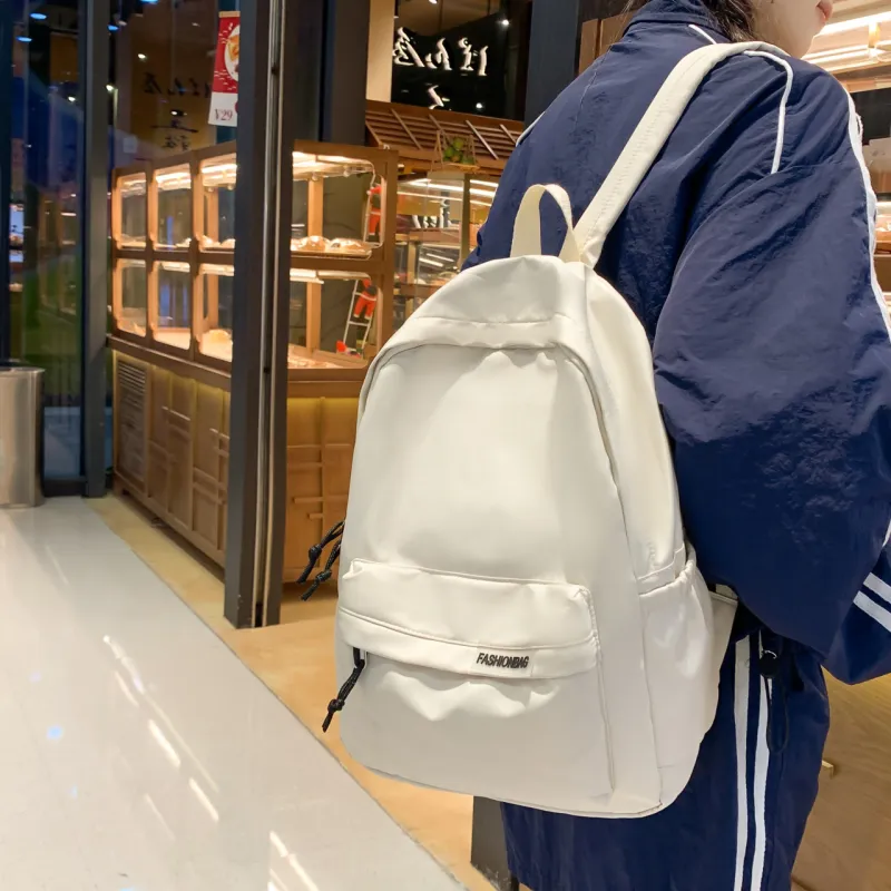Villelon Nylon Backpack Unisex Black/White/Blue/Pink-8