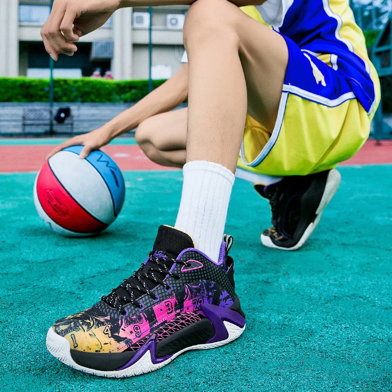 ANDEZHANMUSI Cushioning, Breathable, Slip Resistant Low Top Cushioning Technology Basketball Shoes Unisex-10