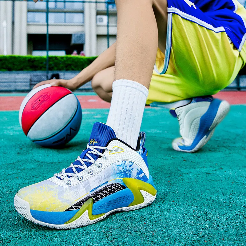 ANDEZHANMUSI Cushioning, Breathable, Slip Resistant Low Top Cushioning Technology Basketball Shoes Unisex-3