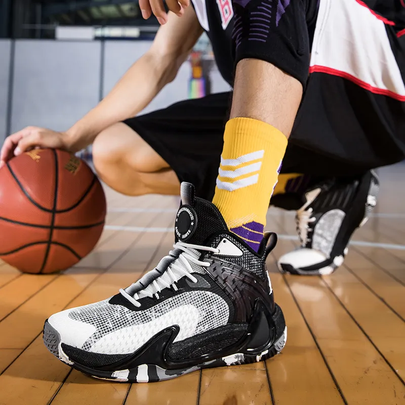 ANDEZHANMUSI Slip Resistant And Abrasion Resistant Coverage Mid Top Basketball Shoes Unisex-5