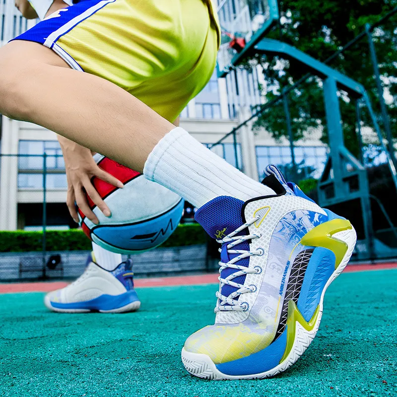 ANDEZHANMUSI Cushioning, Breathable, Slip Resistant Low Top Cushioning Technology Basketball Shoes Unisex-5