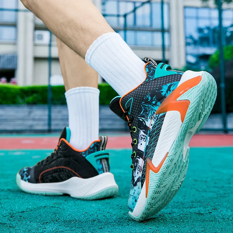 ANDEZHANMUSI Cushioning, Breathable, Slip Resistant Low Top Cushioning Technology Basketball Shoes Unisex-14