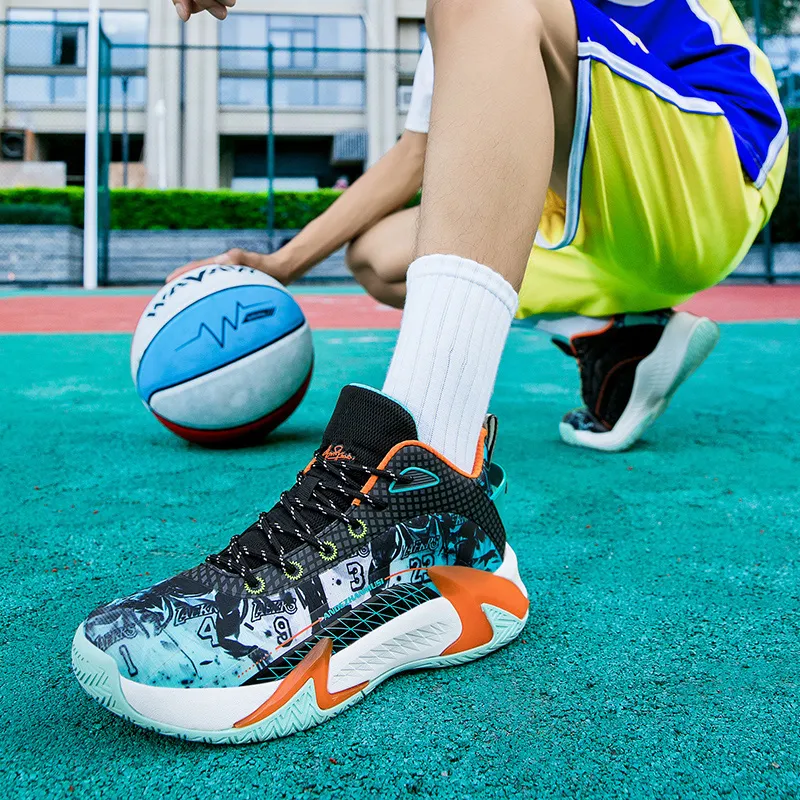 ANDEZHANMUSI Cushioning, Breathable, Slip Resistant Low Top Cushioning Technology Basketball Shoes Unisex-17