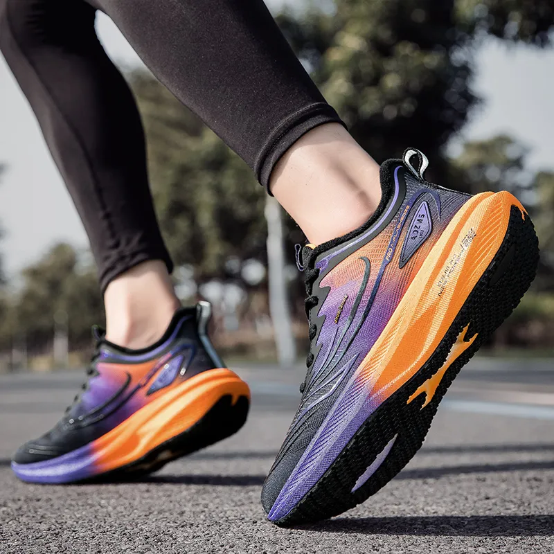 ANDEZHANMUSI Cushioning, Abrasion Resistant, Slip Resistant Low Top Marathon Running Shoes Unisex-3