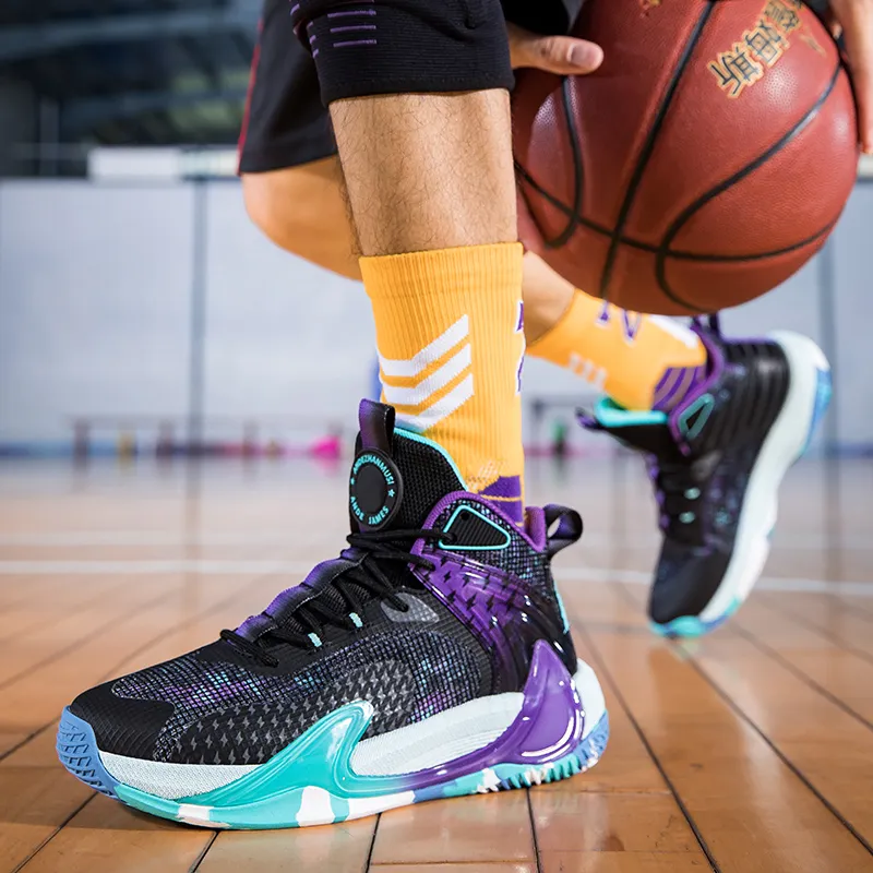 ANDEZHANMUSI Slip Resistant And Abrasion Resistant Coverage Mid Top Basketball Shoes Unisex-13