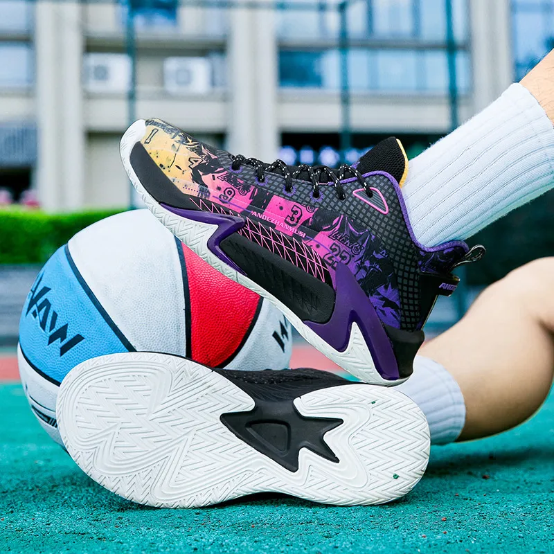 ANDEZHANMUSI Cushioning, Breathable, Slip Resistant Low Top Cushioning Technology Basketball Shoes Unisex-9
