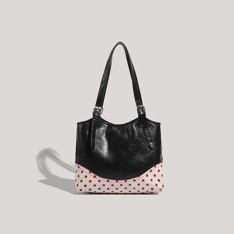 Worm's Home PU Shoulder Bag Women's Ecru/Black-4